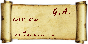 Grill Alex névjegykártya